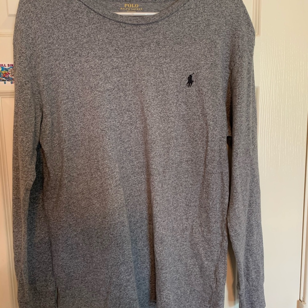 GREY POLO RALPH LAUREN LONG-SLEEVE SHIRT